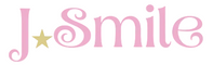 Logo with 'J Smile' text in pink, featuring a star accent on a white background mail club crafts